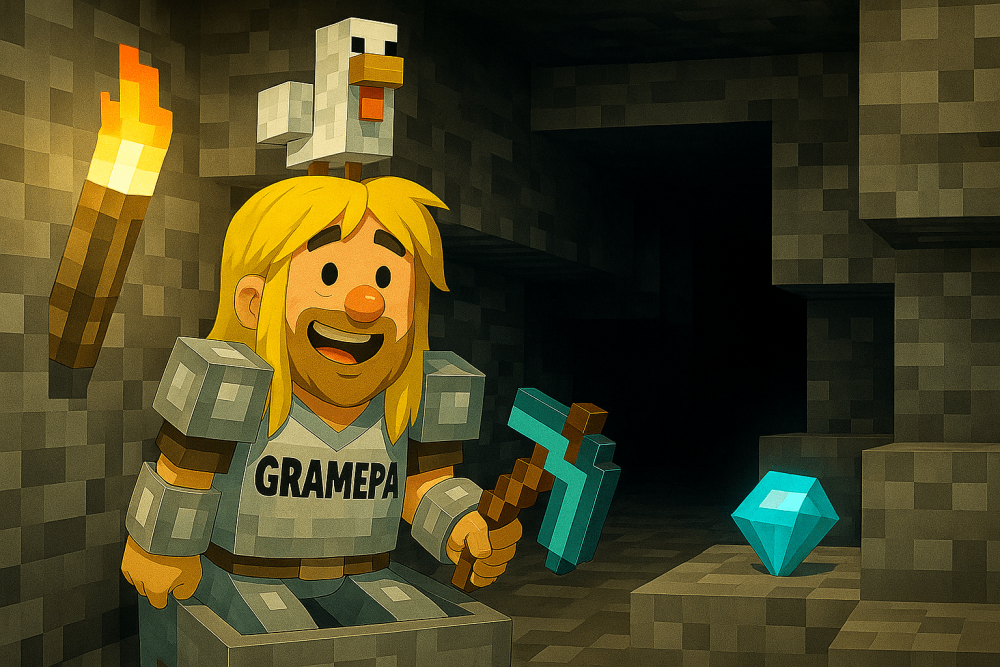 Minecraft Chickencraft "Y52 to Y57 Strip Mine From Surface To Bedrock" gramepa gaming _ Episode 32