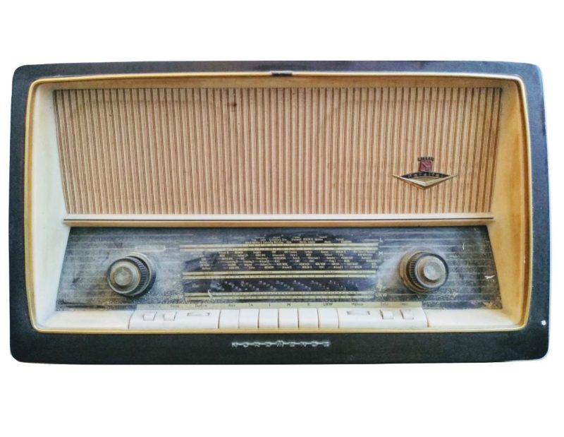 Vintage West German Large Valve Radio Nordmende Wooden Cased Case Speaker Movie Prop Project Display Period Piece c1940-50's