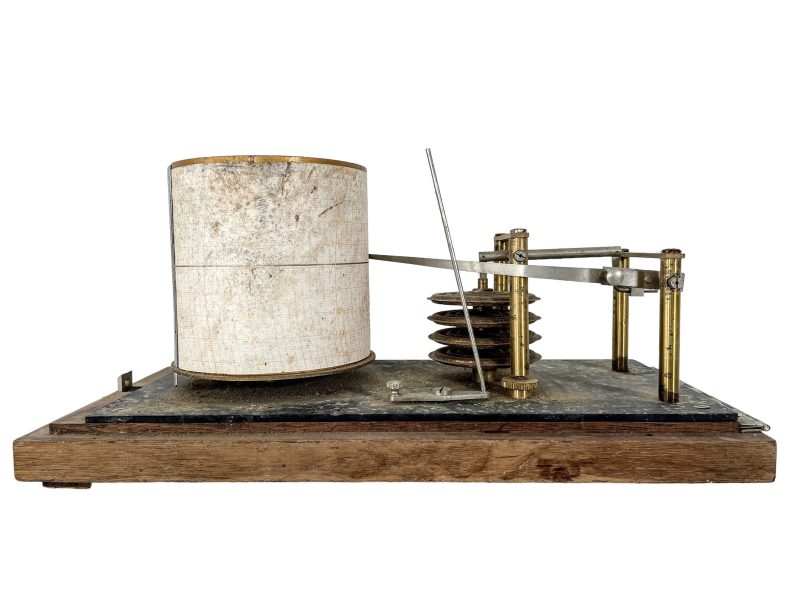 Vintage French Seismic Tool Metal Measuring Scientific Equipment Clockwork Tool Divider Instrument Scale c1950's