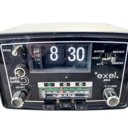 Vintage French Exel 382 Clock Radio Radio circa 1970-80's