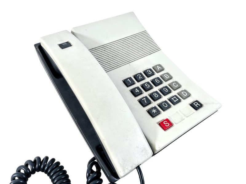 Vintage French Grey Black Push Button Telephone circa 1980-90's