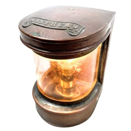 Vintage English Copper Masthead Candle Oil Adapted Upcycled With Electric Light Attachment Bulb Holder Desktop Bedside Lamp c1940-50's / EVE