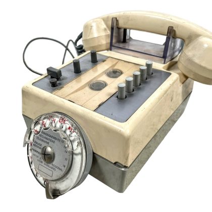Vintage French Office Operator Round Twist Dial Traditionally Shaped Old Style Telephone Phone circa 1970's