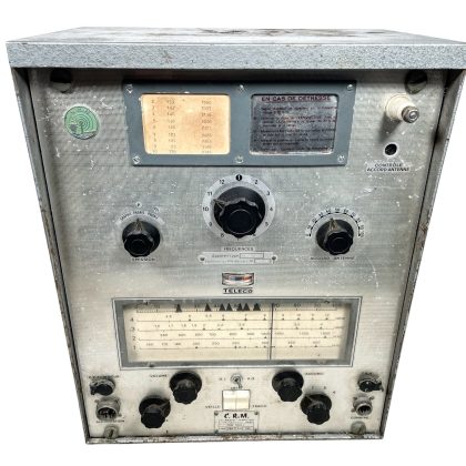 Vintage French Teleco Maritime Ships Radio Art Deco Style Valve Radio Metal Cased Case Movie Prop Project Period Piece c1950-60's / EVE
