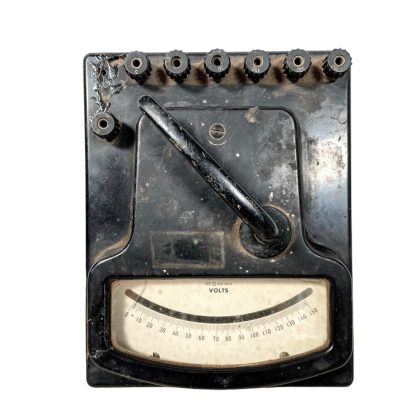 Vintage French Volt Voltmeter Volts Meter electrical equipment cased circa 1960's
