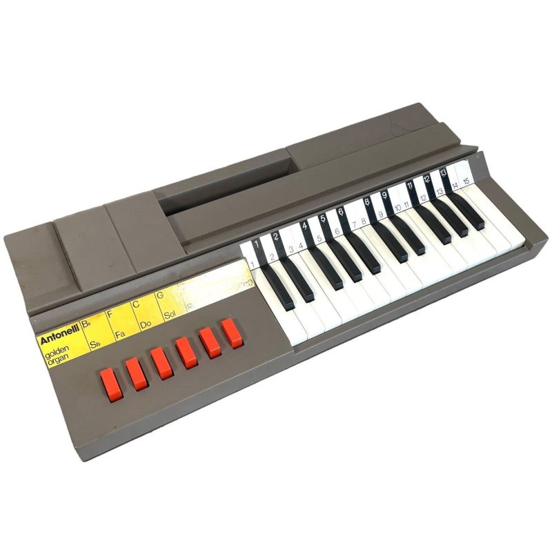 Vintage French Antonelli Golden Organ Keyboard Organ Musical Fan Driven Instrument circa 1970's