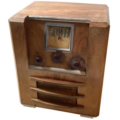 Vintage French Valve Radio Wooden Cased SPARES repairs not working c1940's