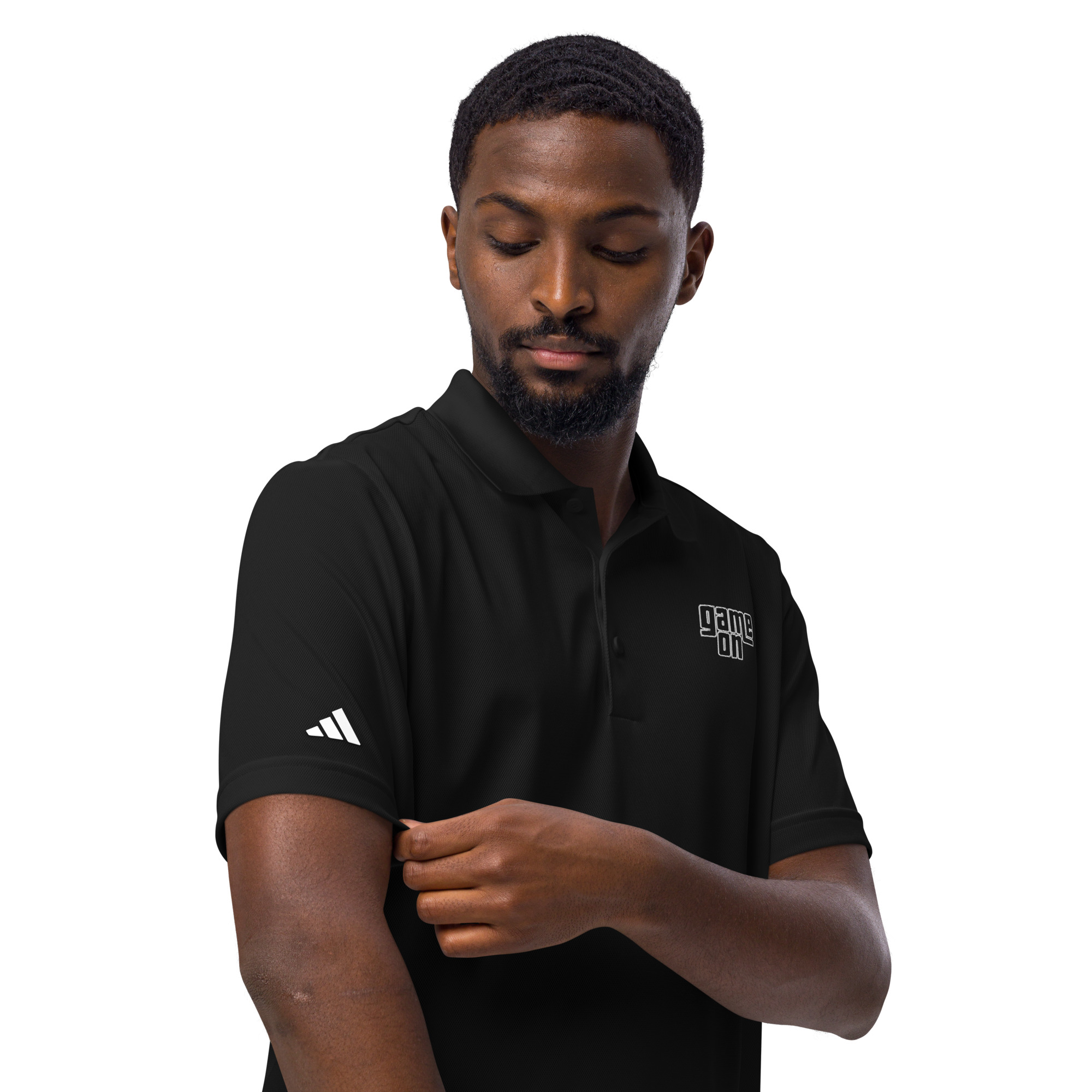 Gramepa Black Adidas Sport Game On Gamer Polo Shirt Gramepa Black Adidas Sport Game On Gamer Polo Shirt - Image 4