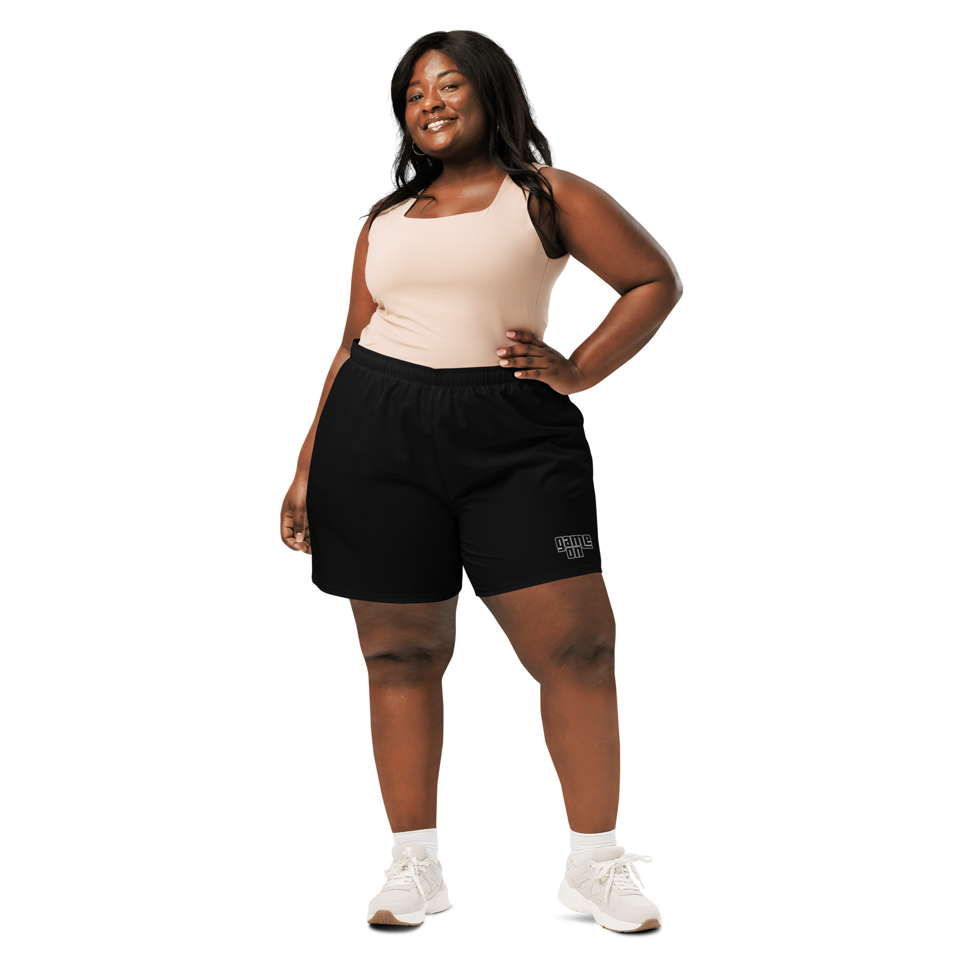 Gramepa Game On Black Unisex Gamer Athletic Long Shorts Gramepa Game On Black Unisex Gamer Athletic Long Shorts