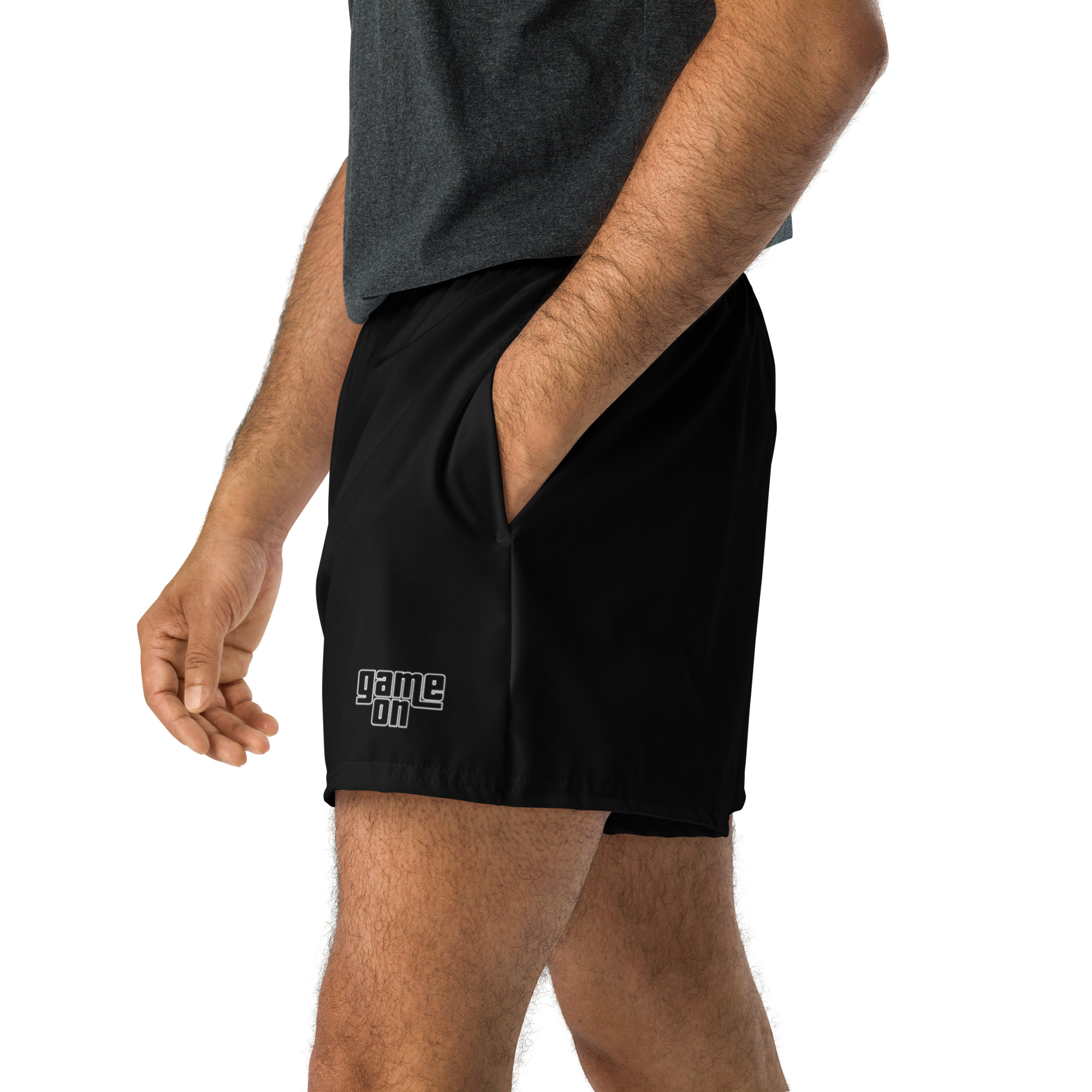 Gramepa Game On Black Unisex Gamer Athletic Shorts Gramepa Game On Black Unisex Gamer Athletic Shorts