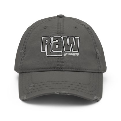 Gramepa Grey RAW Distressed Dad Gamer Hat Gramepa Grey RAW Distressed Dad Gamer Hat