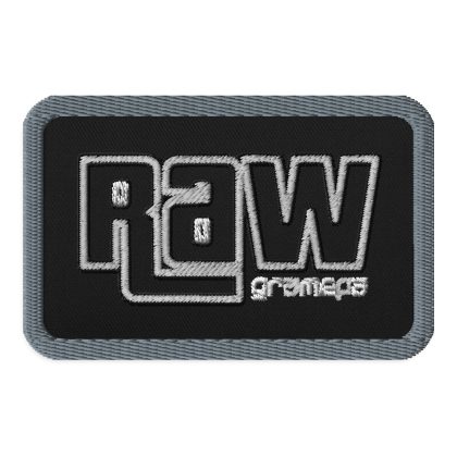 Gramepa Black Grey RAW Rectangle Embroidered Gamer Patch Gramepa Black Grey RAW Rectangle Embroidered Gamer Patch