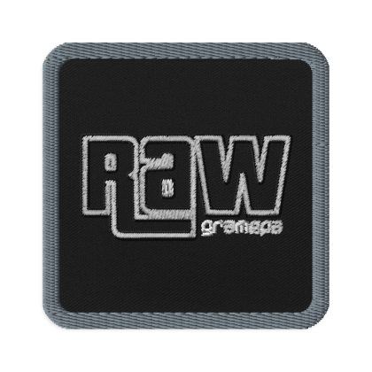 Gramepa Black Grey RAW Square Embroidered Gamer Patch Gramepa Black Grey RAW Square Embroidered Gamer Patch