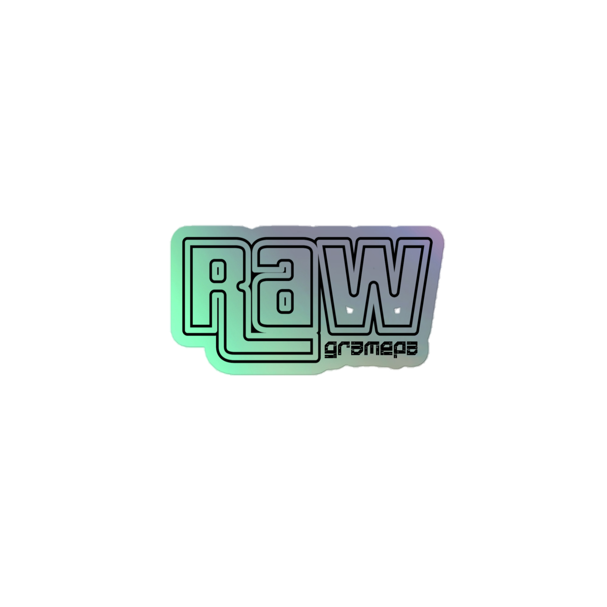 Gramepa Holographic RAW Gamer Sticker Gramepa Holographic RAW Gamer Sticker - Image 2