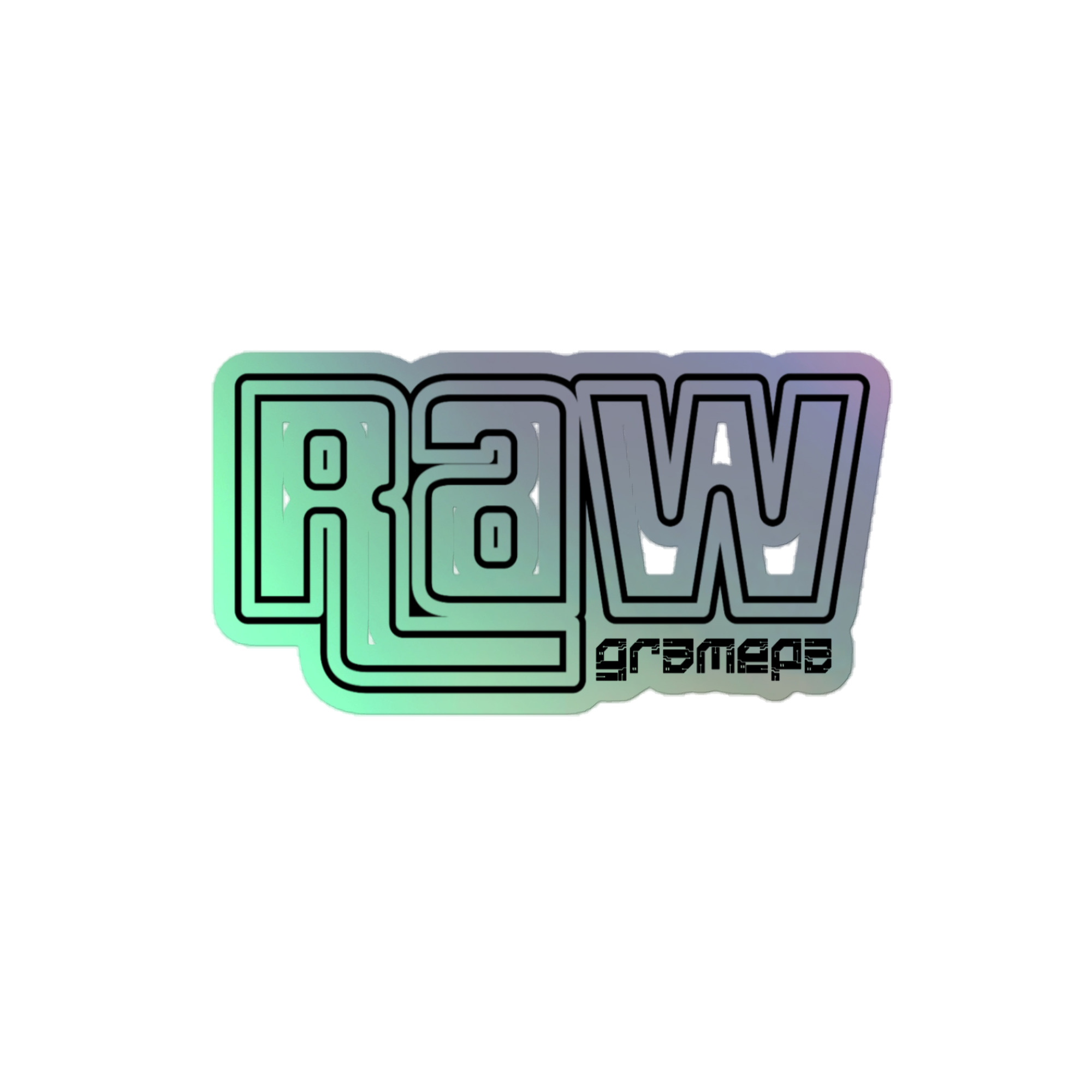 Gramepa Holographic RAW Gamer Sticker Gramepa Holographic RAW Gamer Sticker - Image 3