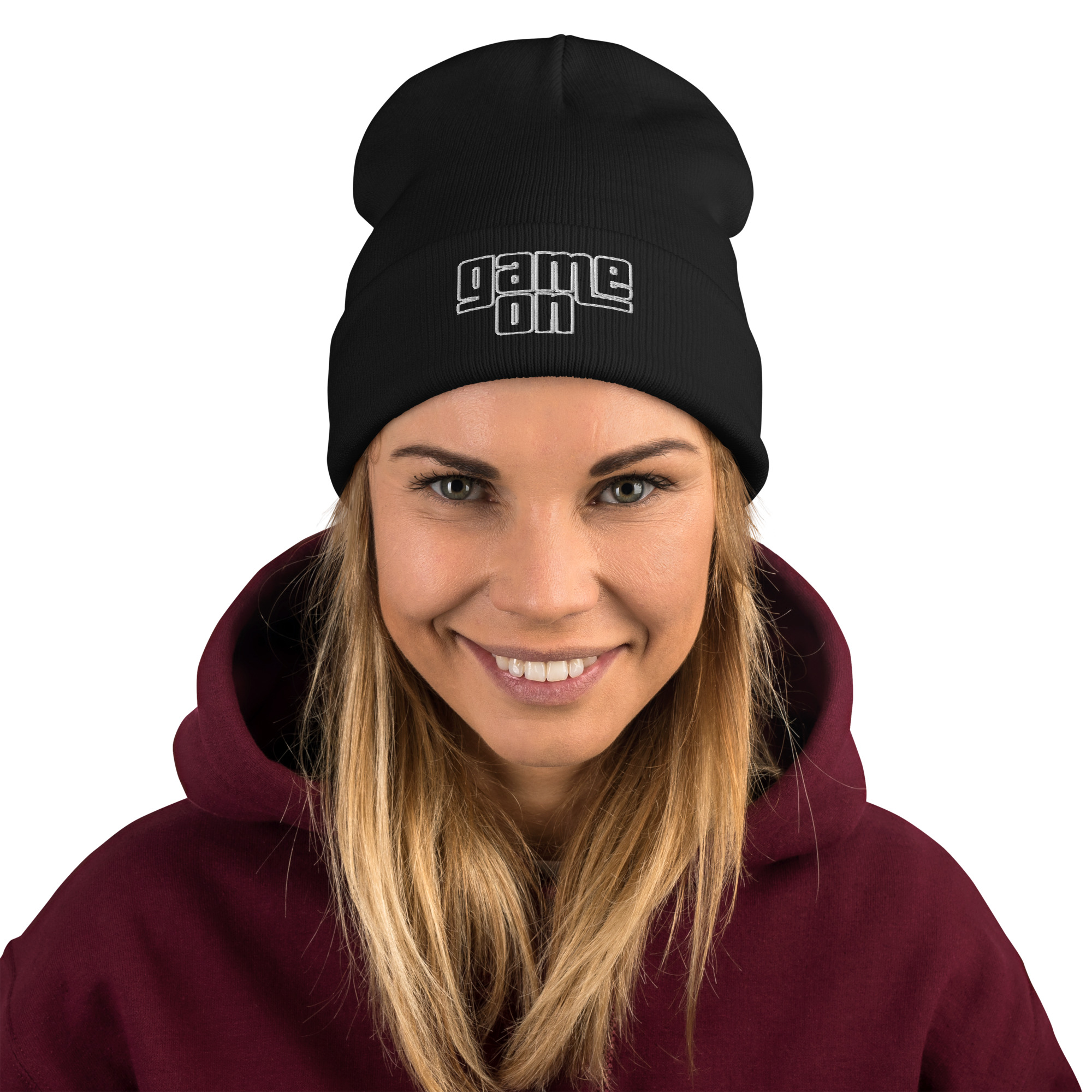 Gramepa Game On Black Embroidered Gamer Beanie Gramepa Game On Black Embroidered Gamer Beanie