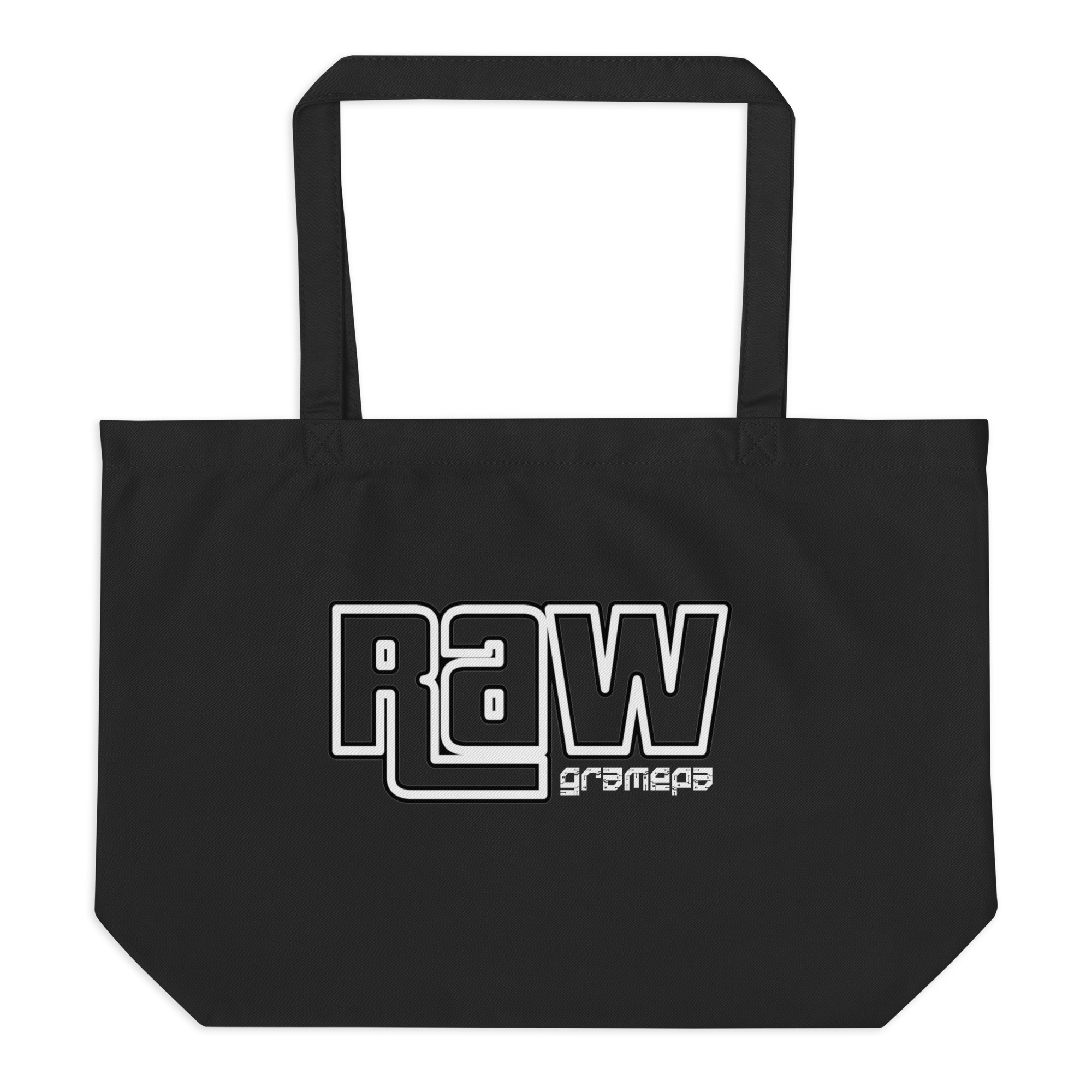 Gramepa Black RAW Large Organic Gamer Tote Bag Gramepa Black RAW Large Organic Gamer Tote Bag - Image 2
