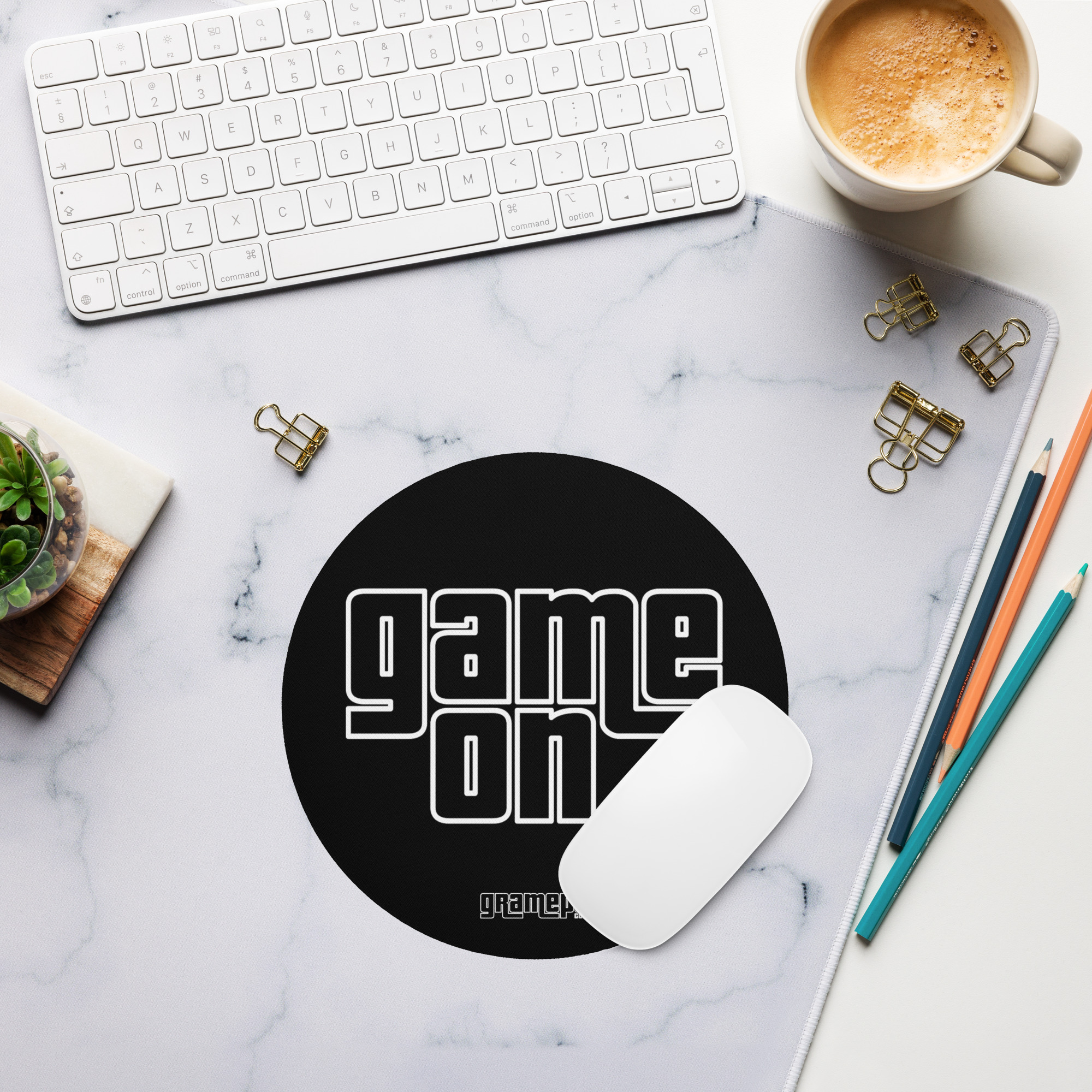 Gramepa Game On Black Round Gamer Mouse Pad Gramepa Game On Black Round Gamer Mouse Pad - Image 3