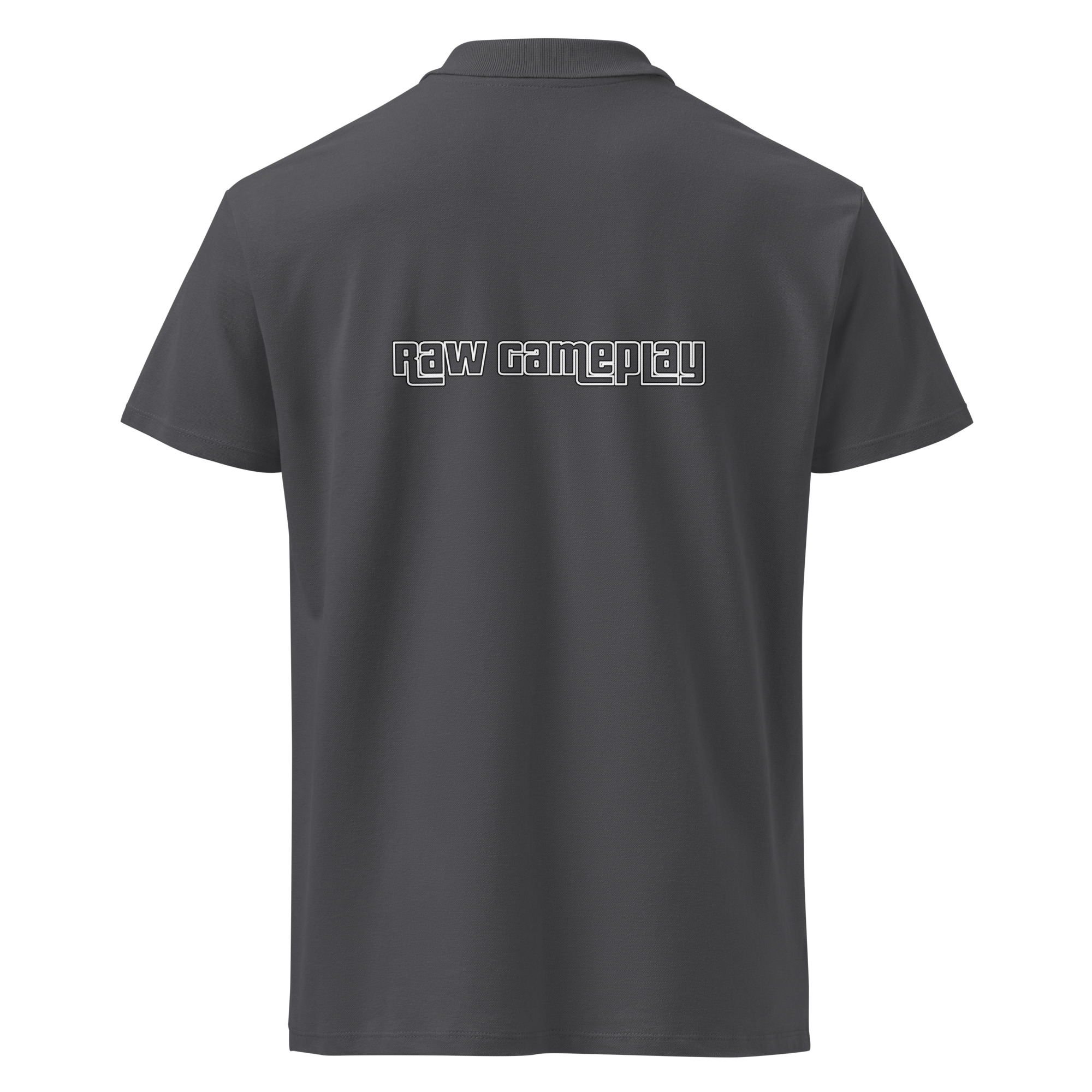 Gramepa Grey RAW Premium Pique Gamer Polo Shirt Gramepa Grey RAW Premium Pique Gamer Polo Shirt - Image 3