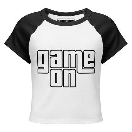 Gramepa Women’s Micro Rib Raglan Gamer Baby Tee T-Shirt