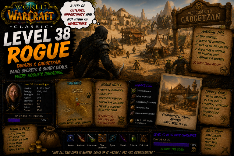 World Of Warcraft Classic _ Level ?? In ?? Days _ Rogue L38 _ S31