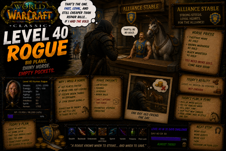 World Of Warcraft Classic _ Level ?? In ?? Days _ Rogue L40 _ S35