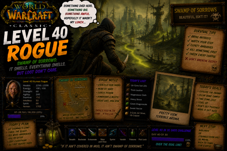 World Of Warcraft Classic _ Level ?? In ?? Days _ Rogue L40 _ S36