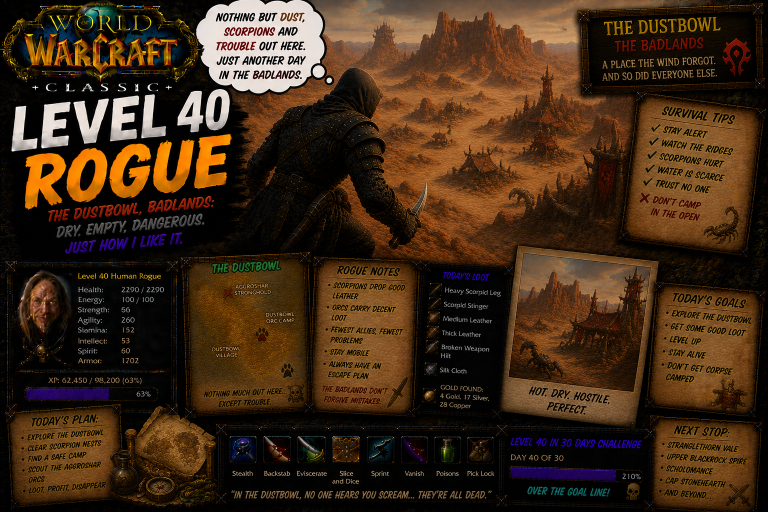 World Of Warcraft Classic _ Level ?? In ?? Days _ Rogue L40 _ S37