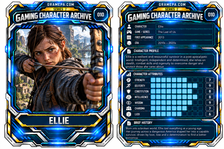 Ellie _ The Last Of Us _ Gaming Character Archive Card 010