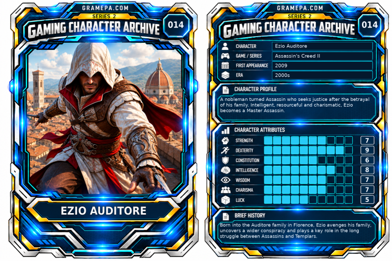 Ezio Auditore _ Assassins Creed _ Gaming Character Archive Card 014