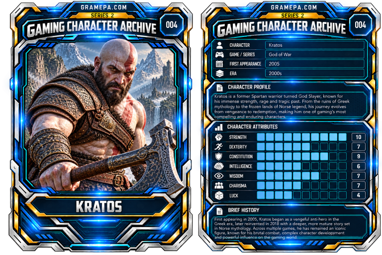 Kratos _ God Of War _ Gaming Character Archive Card