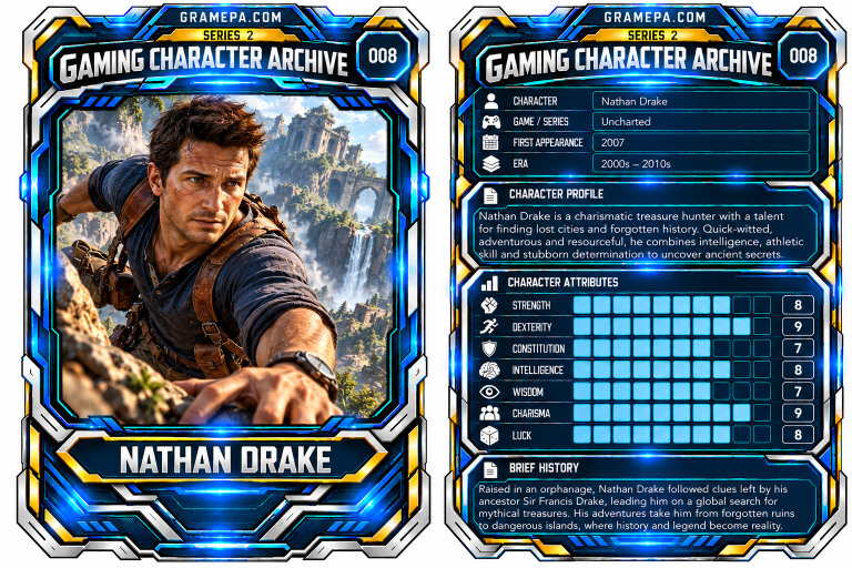 Nathan Drake _ Uncharted _ Gaming Character Archive Card 008