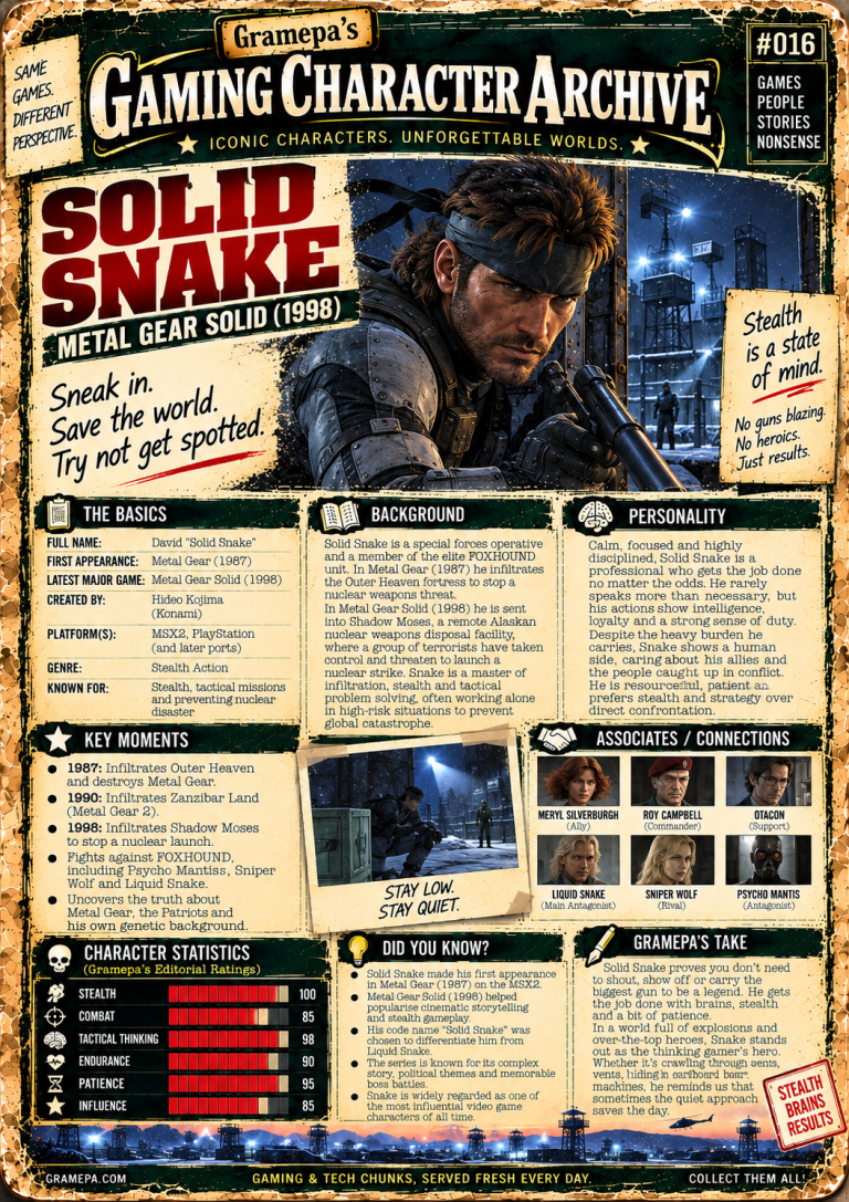 Solid Snake _ Metal Gear Solid _ Gaming Character Archive #016