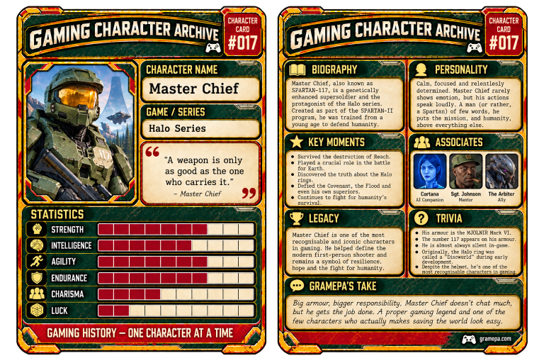 MASTER CHIEF _ HALO _ GAMING CHARACTER ARCHIVE #017